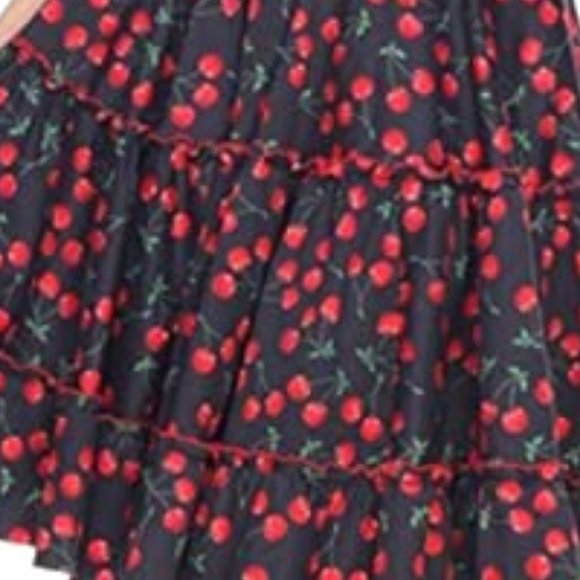 🌟 Bettie Page || Sweet Cherry Cha Cha Skirt - Black - Picture 3 of 4